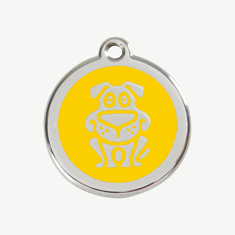 Médaille chien à graver, coloris jaune, taille M