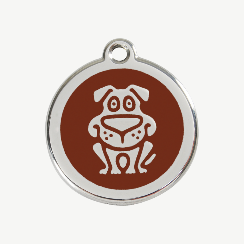 Médaille chien à graver, coloris marron, taille M