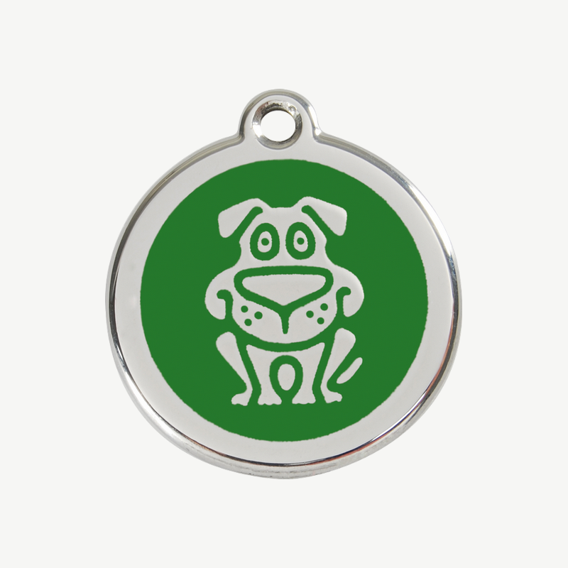 Médaille chien à graver, coloris vert, taille M