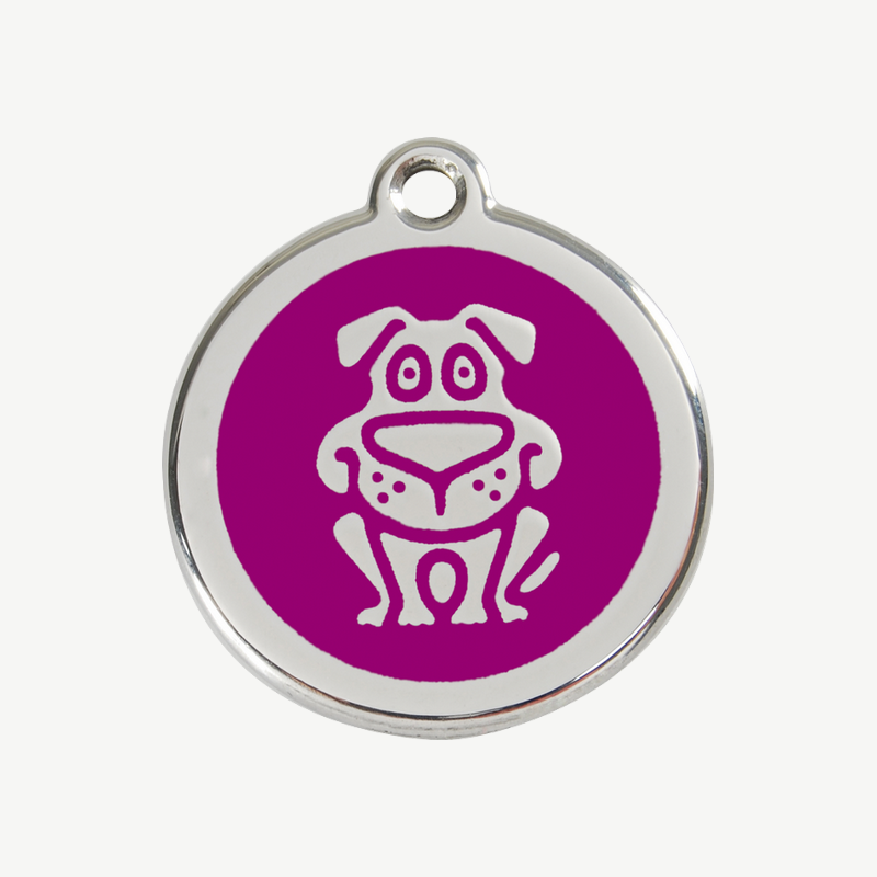 Médaille chien à graver, coloris violet, taille M