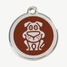 Médaille chien à graver, coloris marron, taille L
