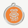 Médaille chien à graver, coloris orange, taille L