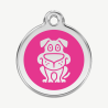 Médaille chien à graver, coloris rose bonbon, taille L