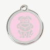 Médaille chien à graver, coloris rose clair, taille L