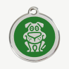 Médaille chien à graver, coloris vert, taille L