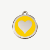Médaille cœur à graver, coloris jaune, taille S