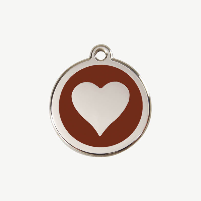 Médaille cœur à graver, coloris marron, taille S
