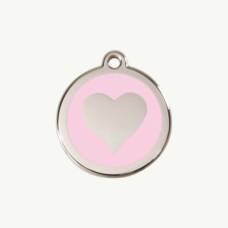 Médaille cœur à graver, coloris rose clair, taille S