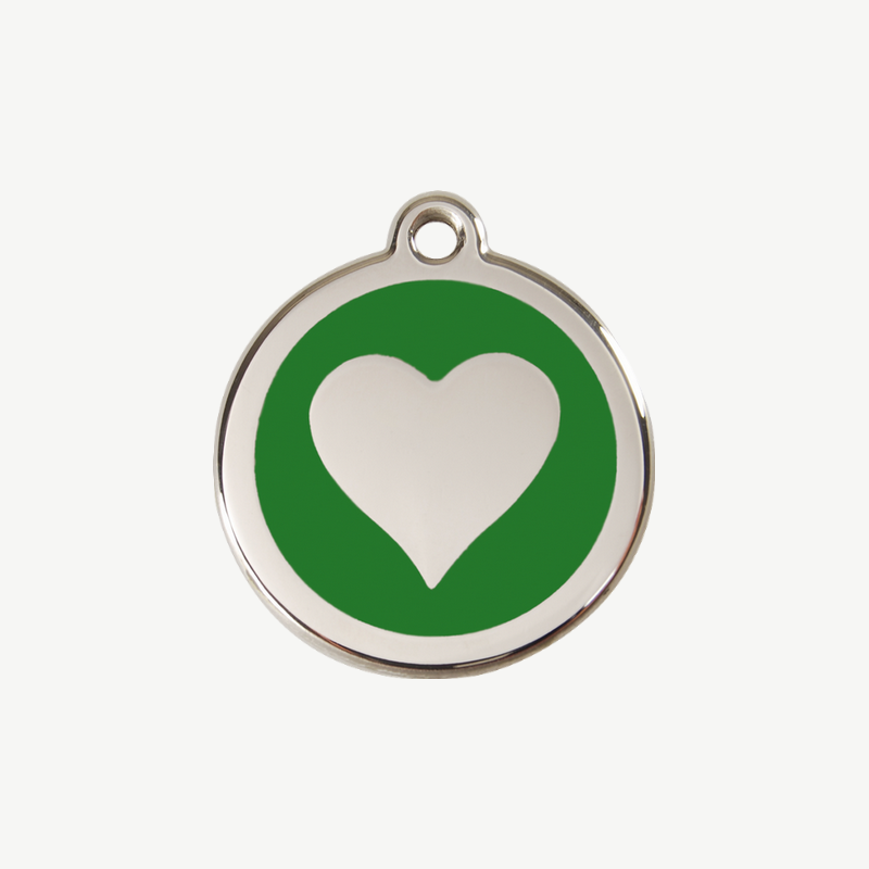 Médaille cœur à graver, coloris vert, taille S
