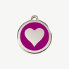 Médaille cœur à graver, coloris violet, taille S