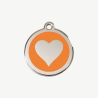 Médaille cœur à graver, coloris orange, taille S