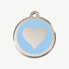 Médaille cœur à graver, coloris bleu clair, taille M